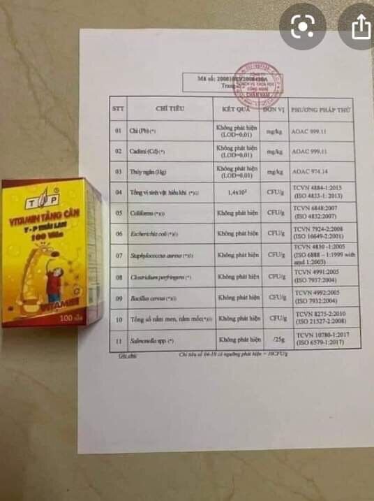 Vitamin tăng cân tp Thái lan 100 viên.