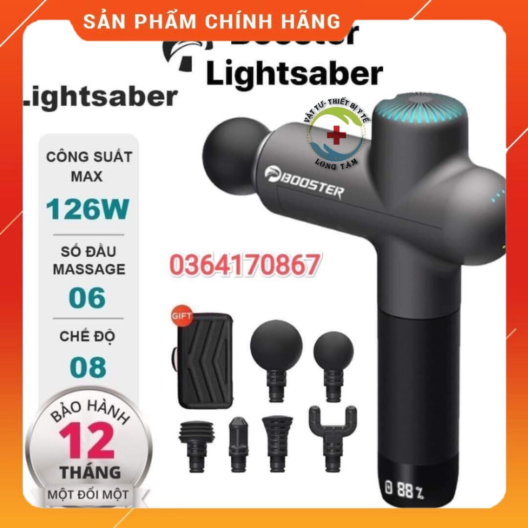 Súng masage gun Ai Booster Lightsaber, máy massage gun thư giãn cơ,4 chế độ ,5 tốc độ. ,