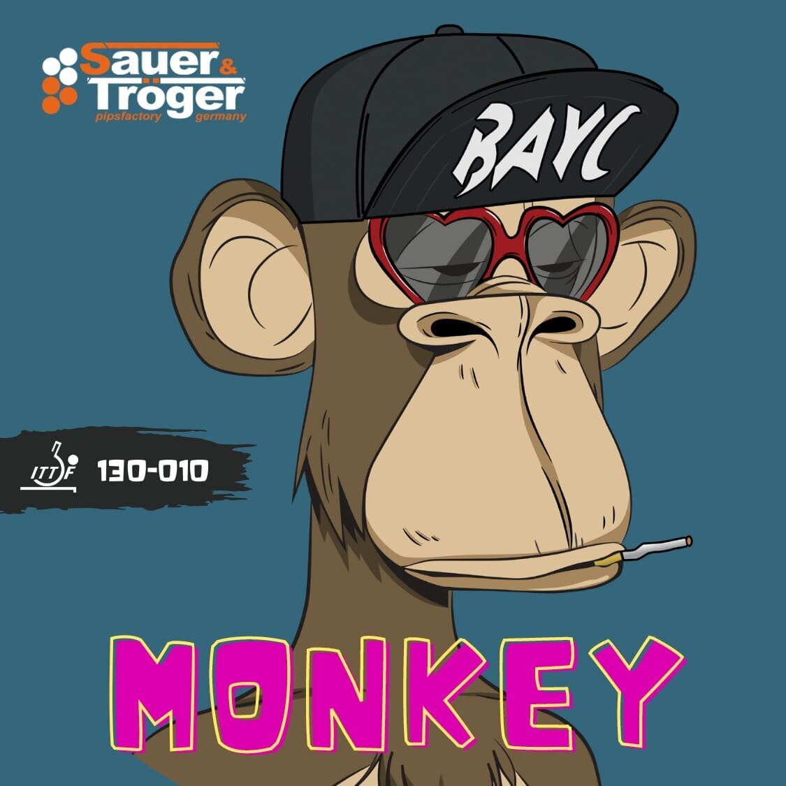 Mặt vợt bóng bàn gai dài siêu siêu dị Sauer & Tröger Monkey