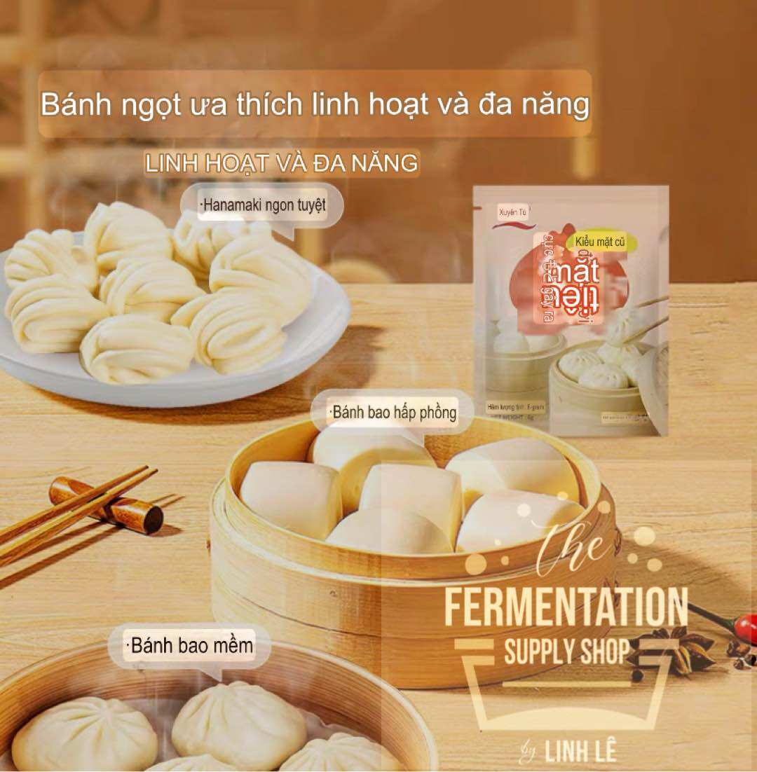 DIY Bột Men Nở Bánh Bao Cao Cấp Chuan Xiu số 1 nội địa Trung – Giúp Bánh Nở Mềm Mịn, Thơm Ngon