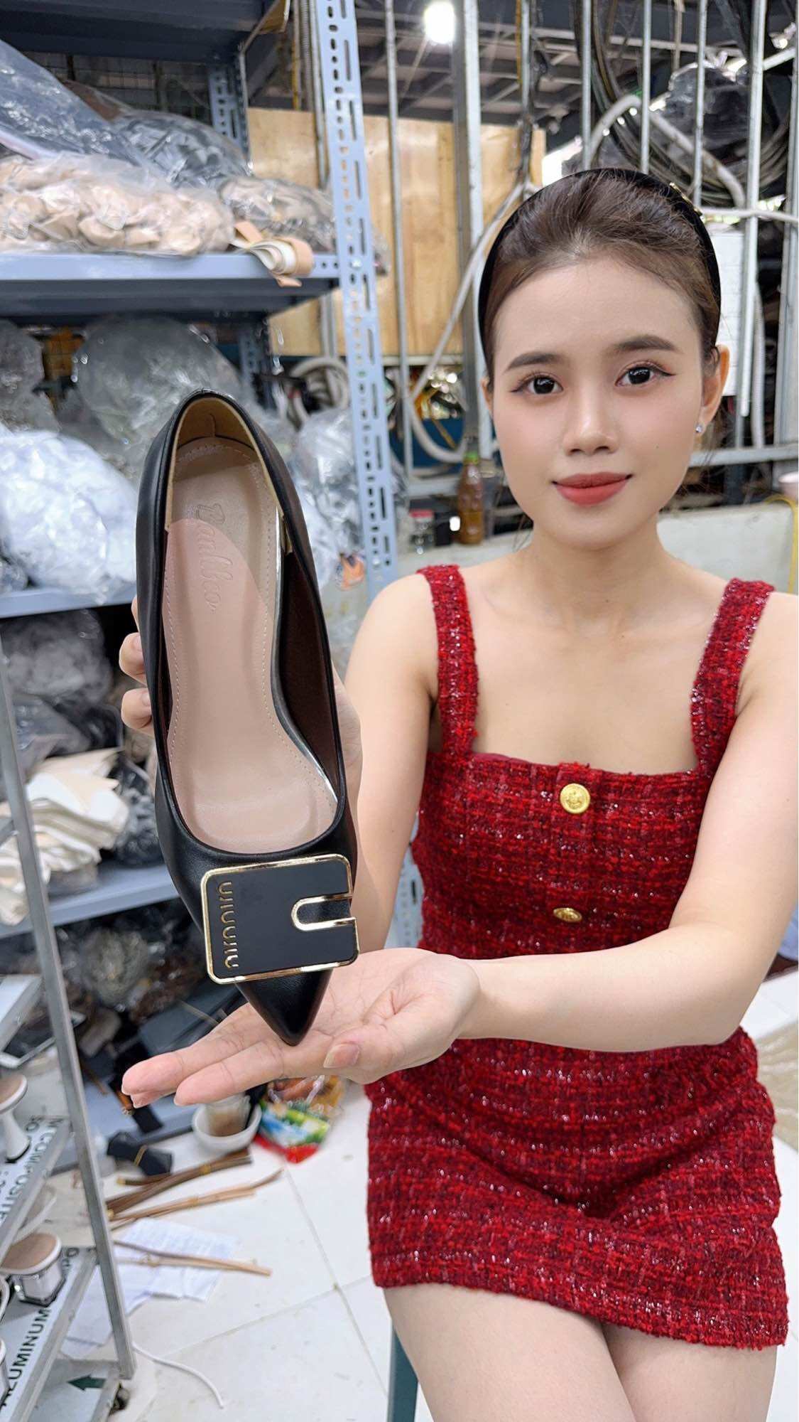 Giày nữ búp bê , gót 3p -5p , giày mũi nhọn êm chân