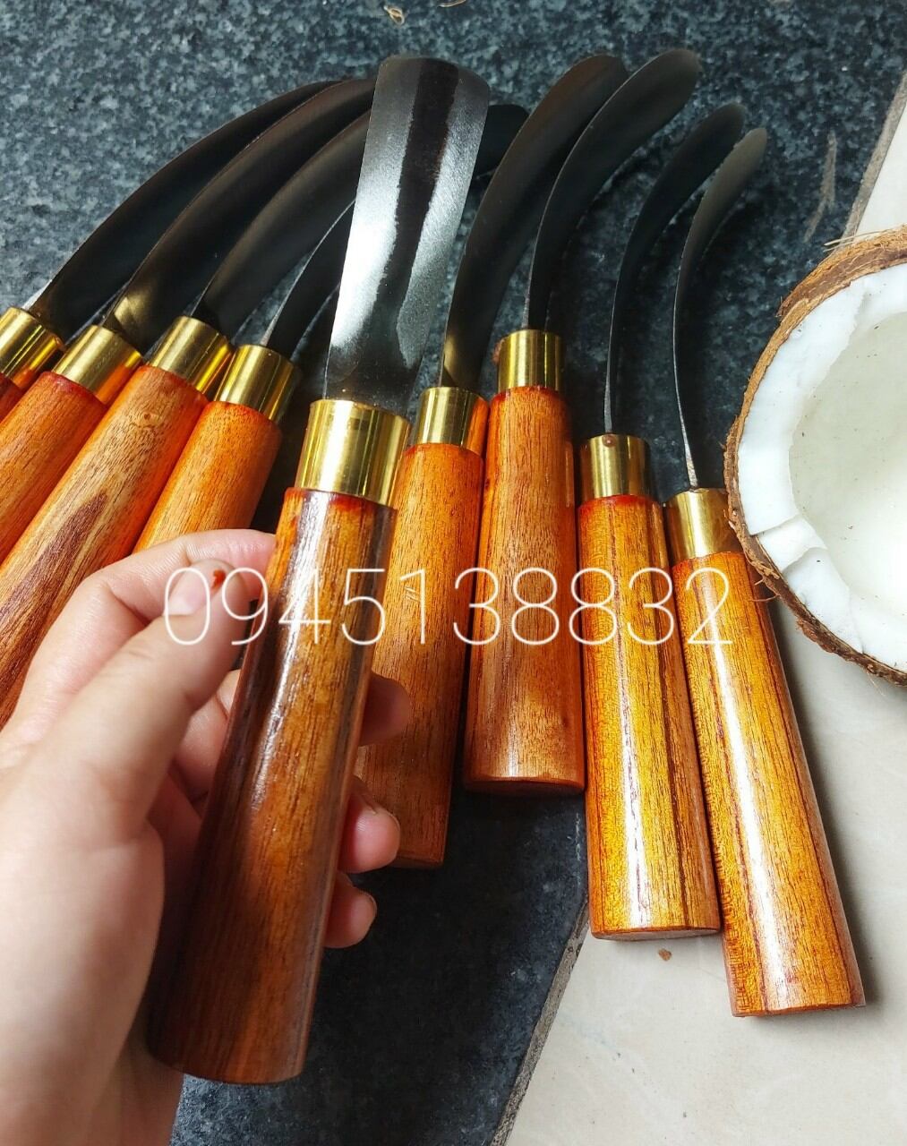 Dao lấy cơm dừa,dao lóc cơm dừa non, cơm dừa bánh tẻ, cơm dừa làm mứt,cơm dừa già