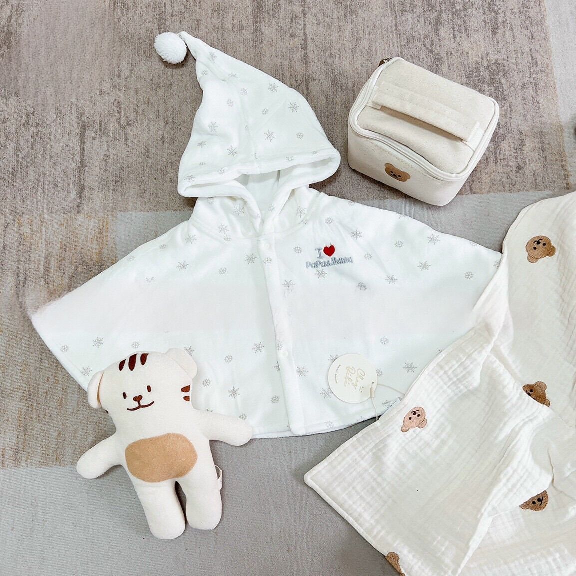 Áo choàng lông tuyết mama&papa dày dặn ấm áp cho bé