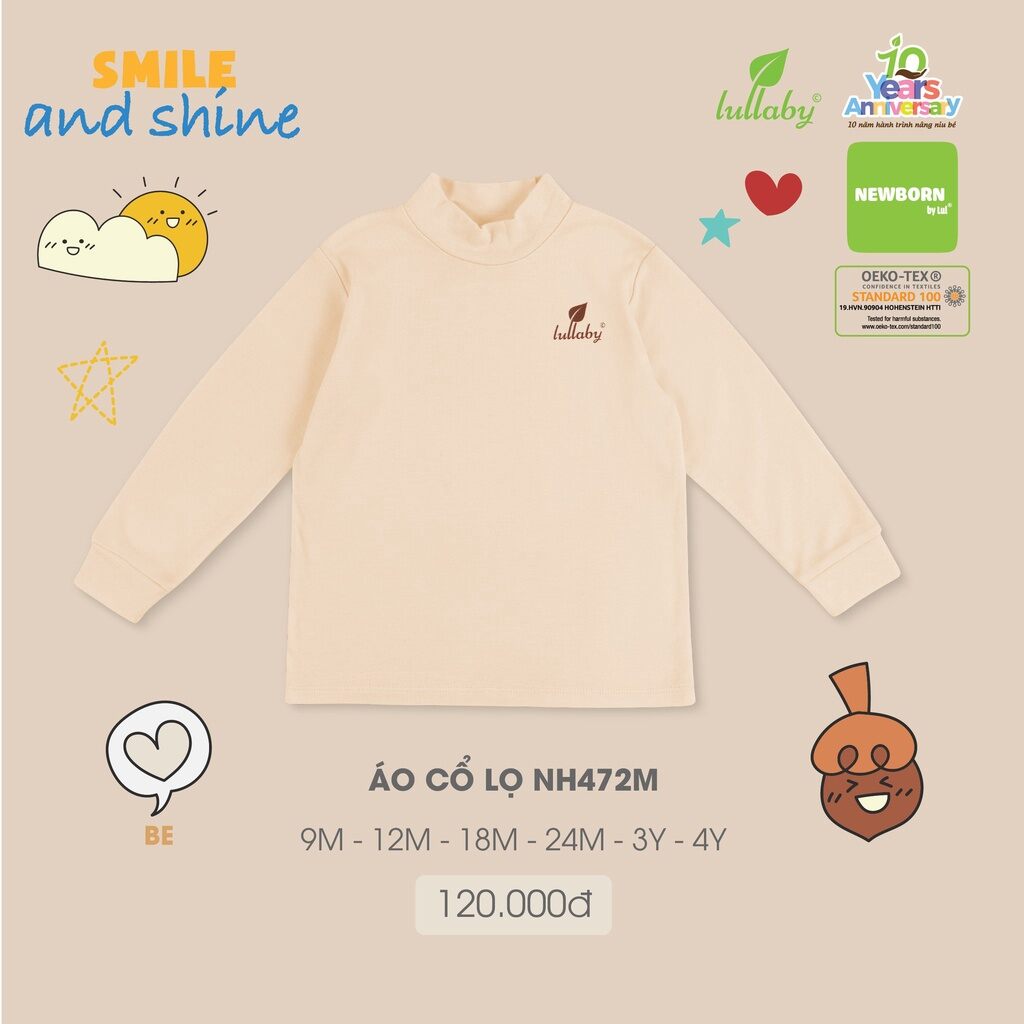 [Lullaby] Áo cổ 3 phân/cổ lọ chất cotton dày hàng đông 2022