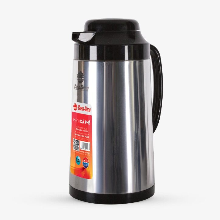 Bình thủy rạng đông 1l inox nhấn nút