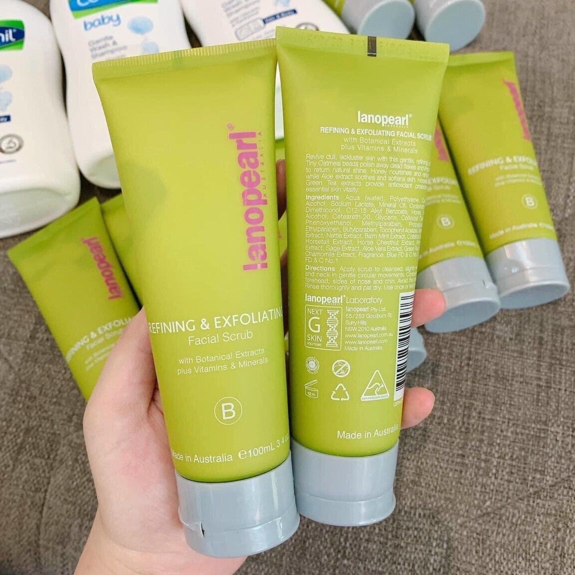 Tẩy tế bào chết da mặt Lanopearl 100ml hàng chuẩn Úc