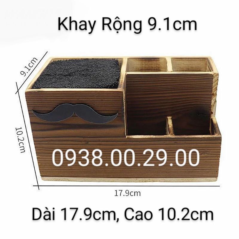 Khay Đựng Tông Đơ Cắt Tóc Barber Shop. Hộp Gỗ Cắm Kéo Cắt Tóc Khay Đựng Đồ Nghề Cắt Tóc.(Ảnh thật). 