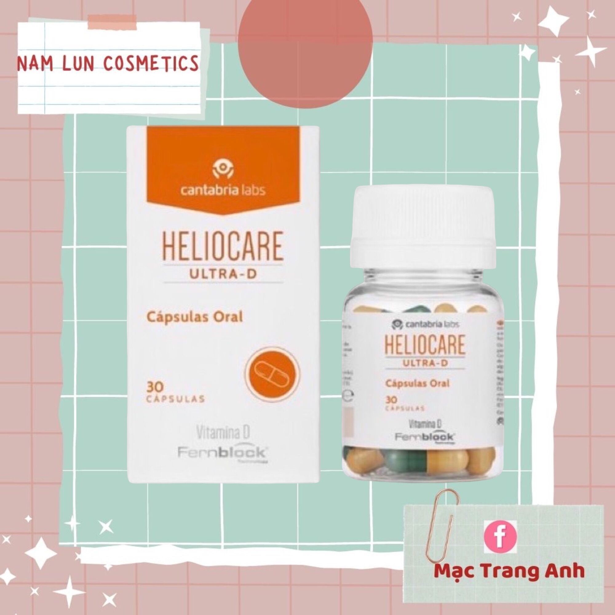 Viên uống chống nắng Heliocare utra-d 30 viên