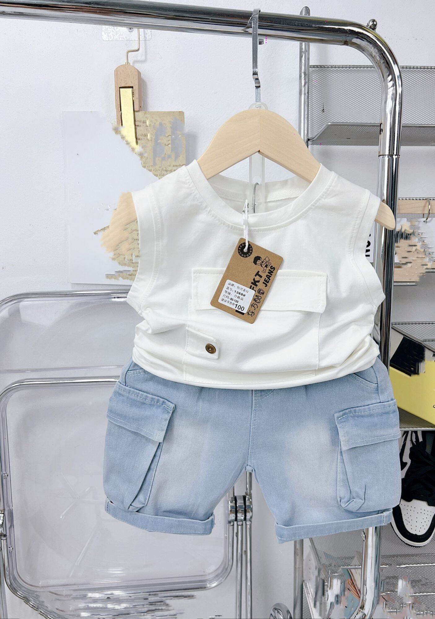 Bộ áo cotton quần jean bé trai (hàng qc chuẩn đẹp)