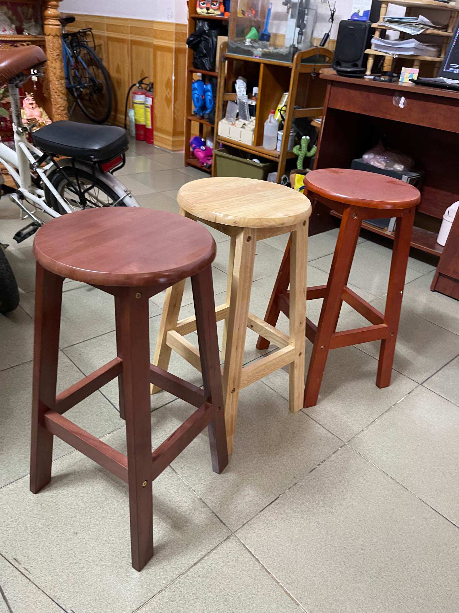 [HCM]Đôn gỗ cao su ghép cao 60cm ( 3 Màu )
