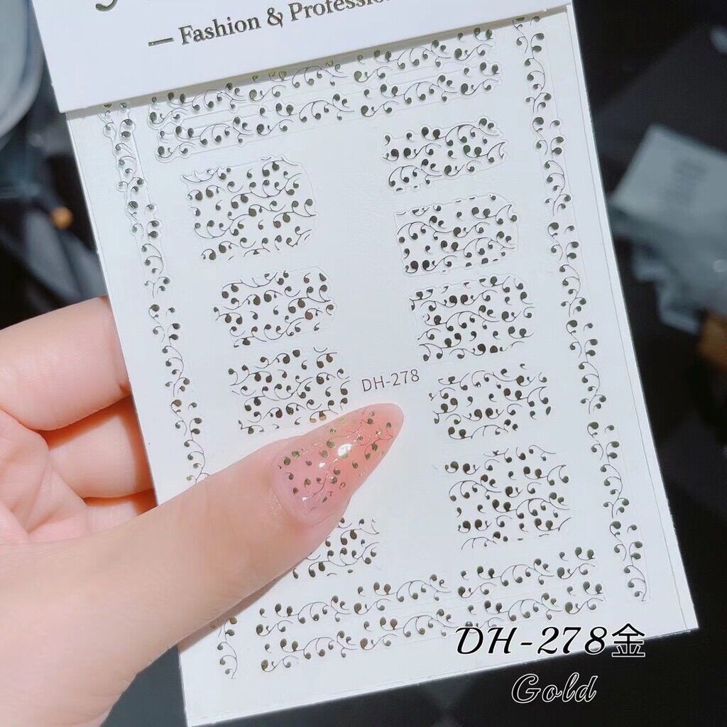 Hình dán móng hoa văn, sticker hoa văn nail