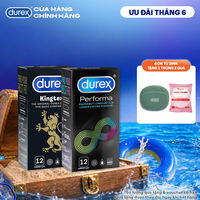 Combo 1 hộp Bao cao su Durex Kingtex 49mm 12 bao & 1 hộp Bao cao su Durex Performa 52mm 12 bao