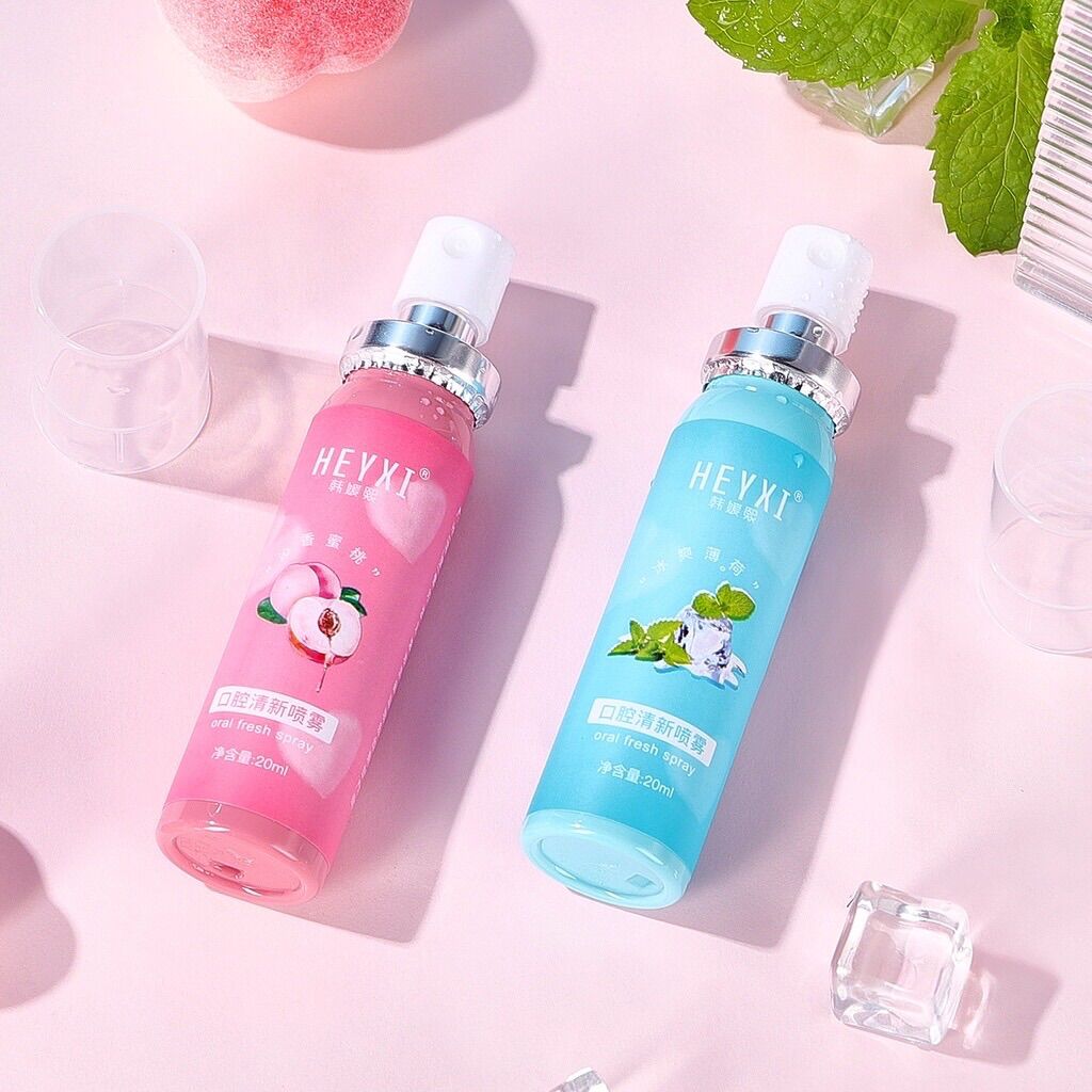 Chai xịt miệng thơm Heyxi 20ml cho hơi thở thơm mát, Bình xịt thơm miệng Heyxi dạng chai 20ml kháng khuẩn an toàn