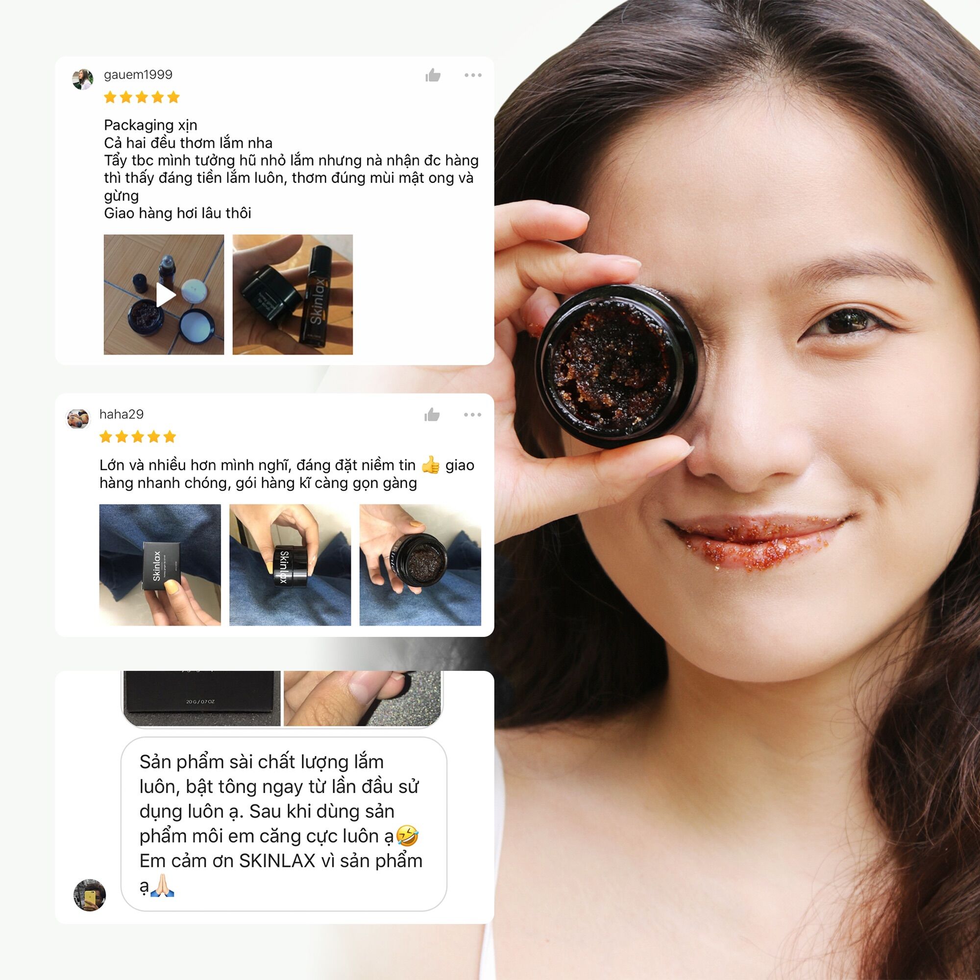 Tẩy Da Chết Môi Mật Ong Gừng SKINLAX ( 20g )