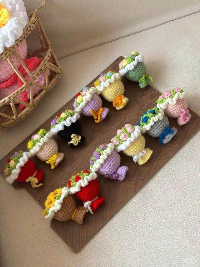 Móc khóa Handmade bằng Len [ Bó Hoa Mini ] siêu dễ thương