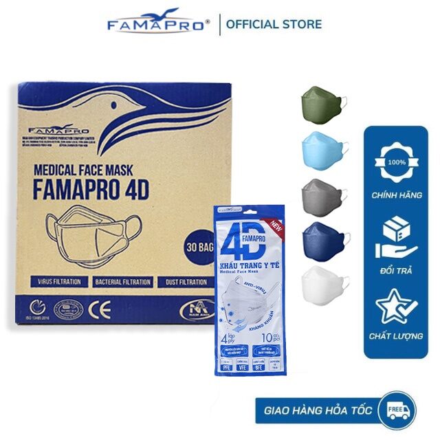 Thùng 300 cái Khẩu trang KF94 Famapro Nam Anh chính hãng