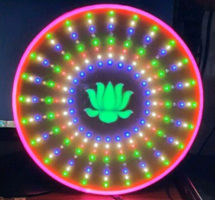 Hào quang led mica siêu sáng 8 kiểu chóp cỡ 25Cm