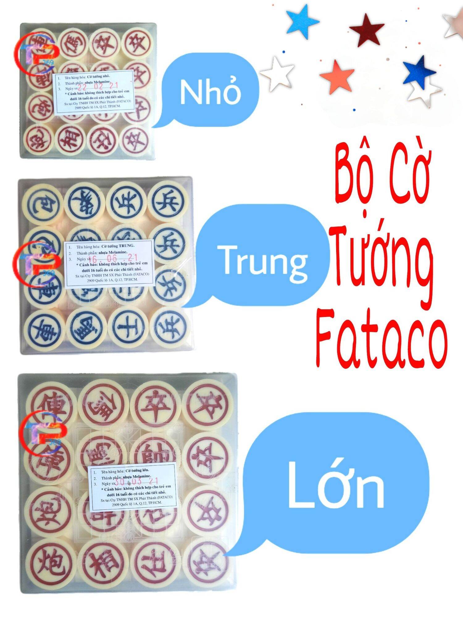 Bộ Cờ Tướng Fataco quân cờ nhựa Melamine đặc