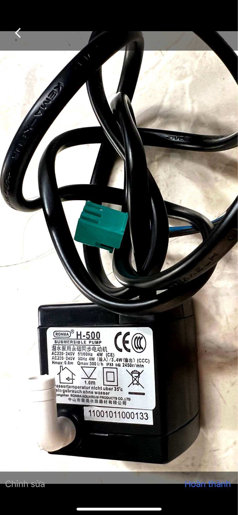 [HCM]Bơm nước RONMA H-500 dùng cho quạt đều hòa Midea Comfee