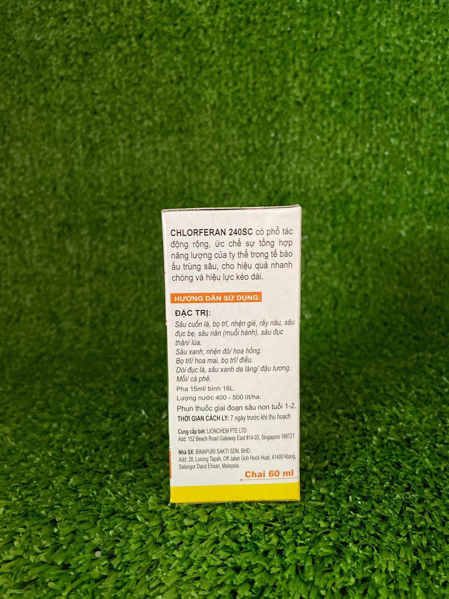 Diệt côn trùng hiệu CHLORFERAN 240SC chai 60ml