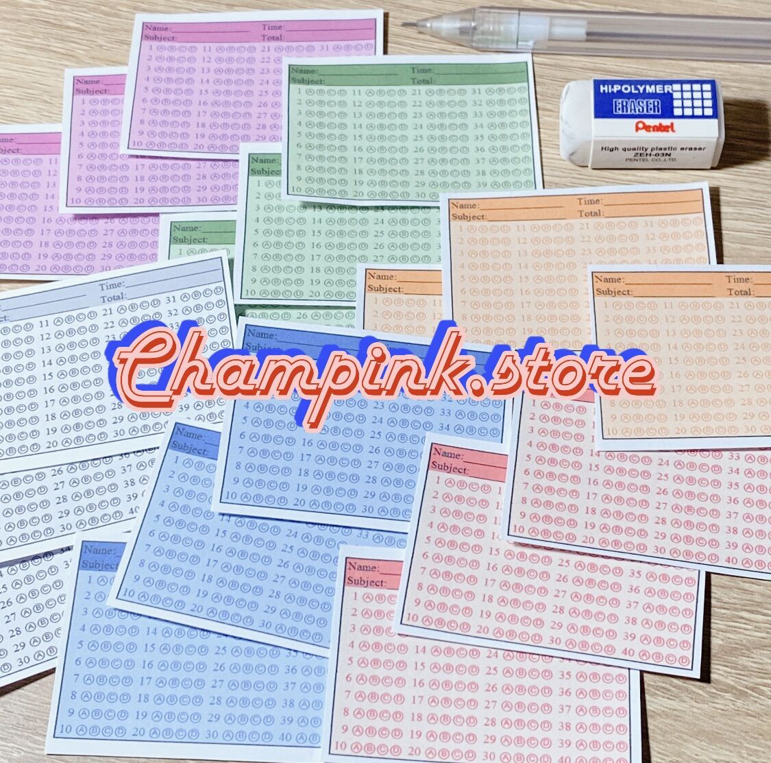 PHIẾU TRẮC NGHIỆM 40 câu màu pastel - 50 tờ