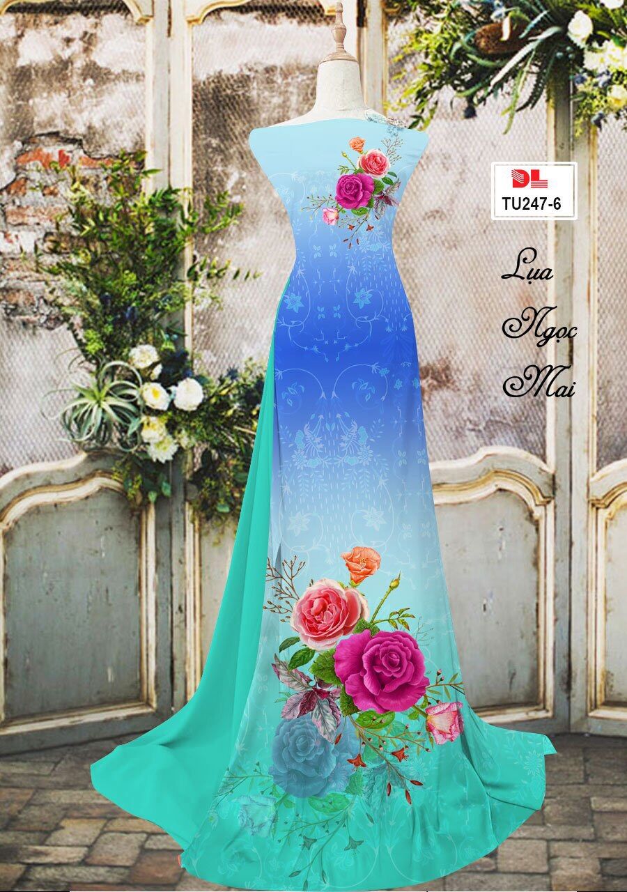 [HCM]vải áo dài hoa hồng