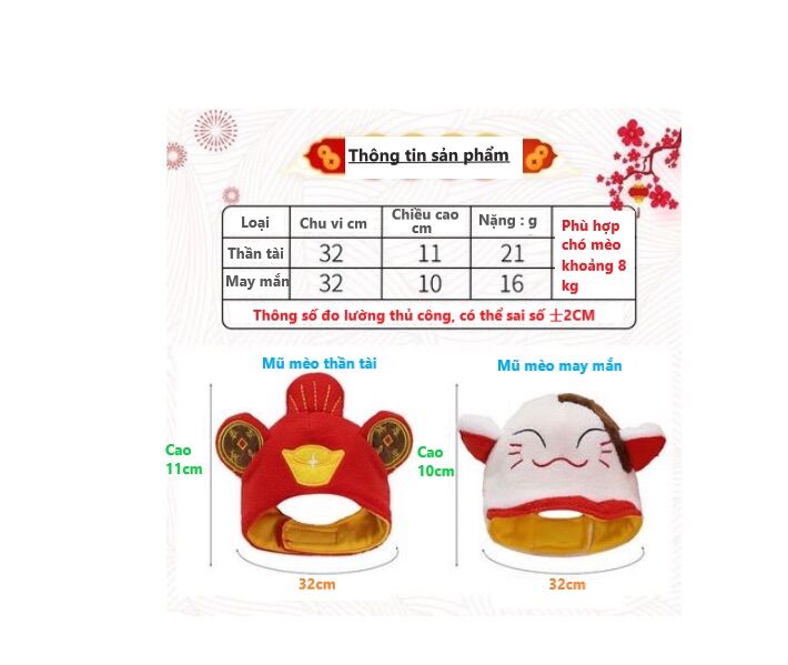 [SIÊU RẺ] Mũ đội siêu yêu cho cún miu