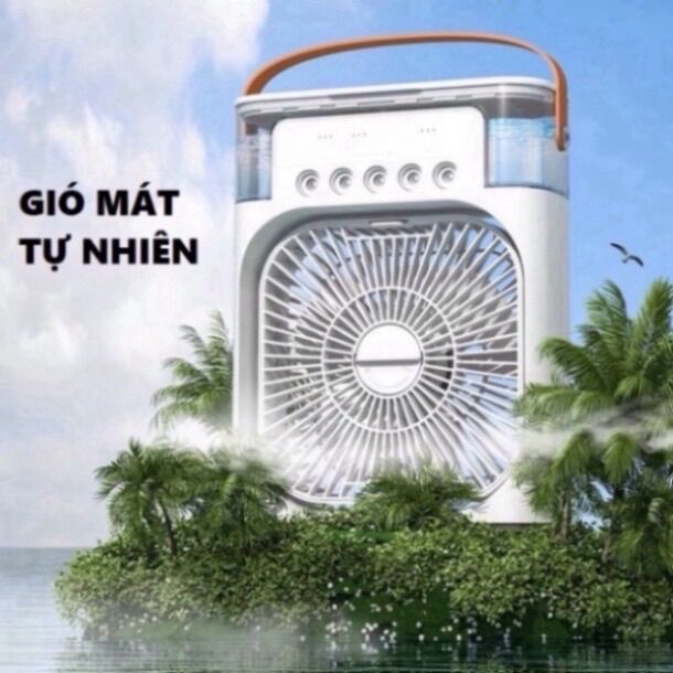 Quạt điều hòa hơi nước mini 600ml , quạt phun sương tạo ẩm làm mát để bàn