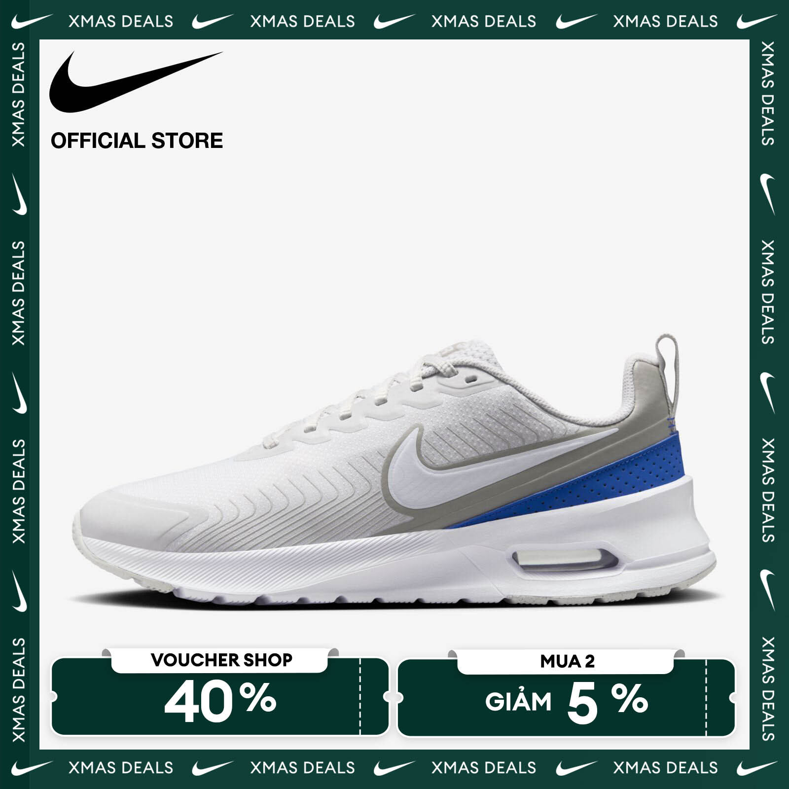 VOUCHER 40% + MUA 2 GIẢM 5% Giày Nike Men's Air Max Nuaxis Shoes - Vast Grey