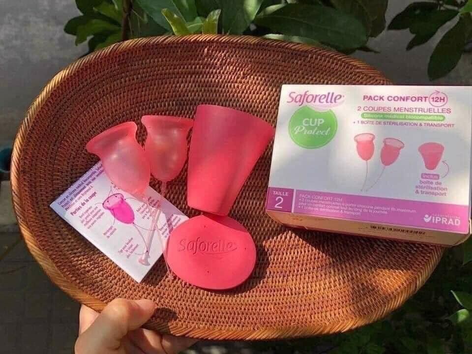 [ BẢN MỚI ] Cốc nguyệt san Saforelle số một Pháp đủ 2 size