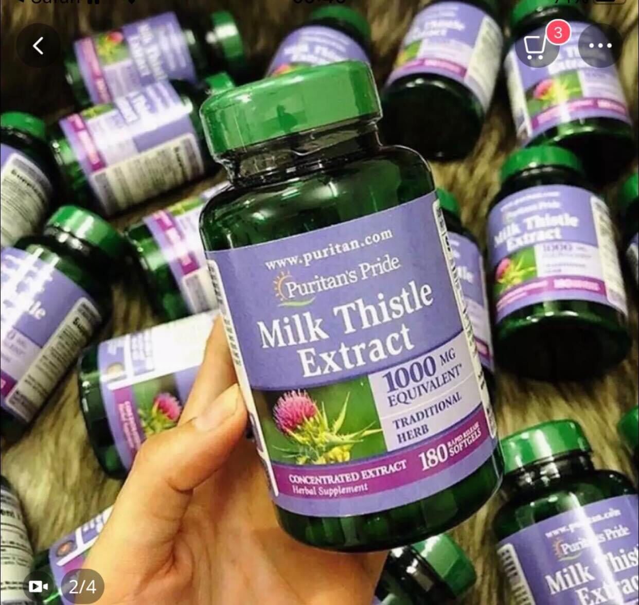 Viên uống bổ gan milk thistle extract 1000mg - prutian’s pride, hàng mỹ - 180 viên - date 05/2024
