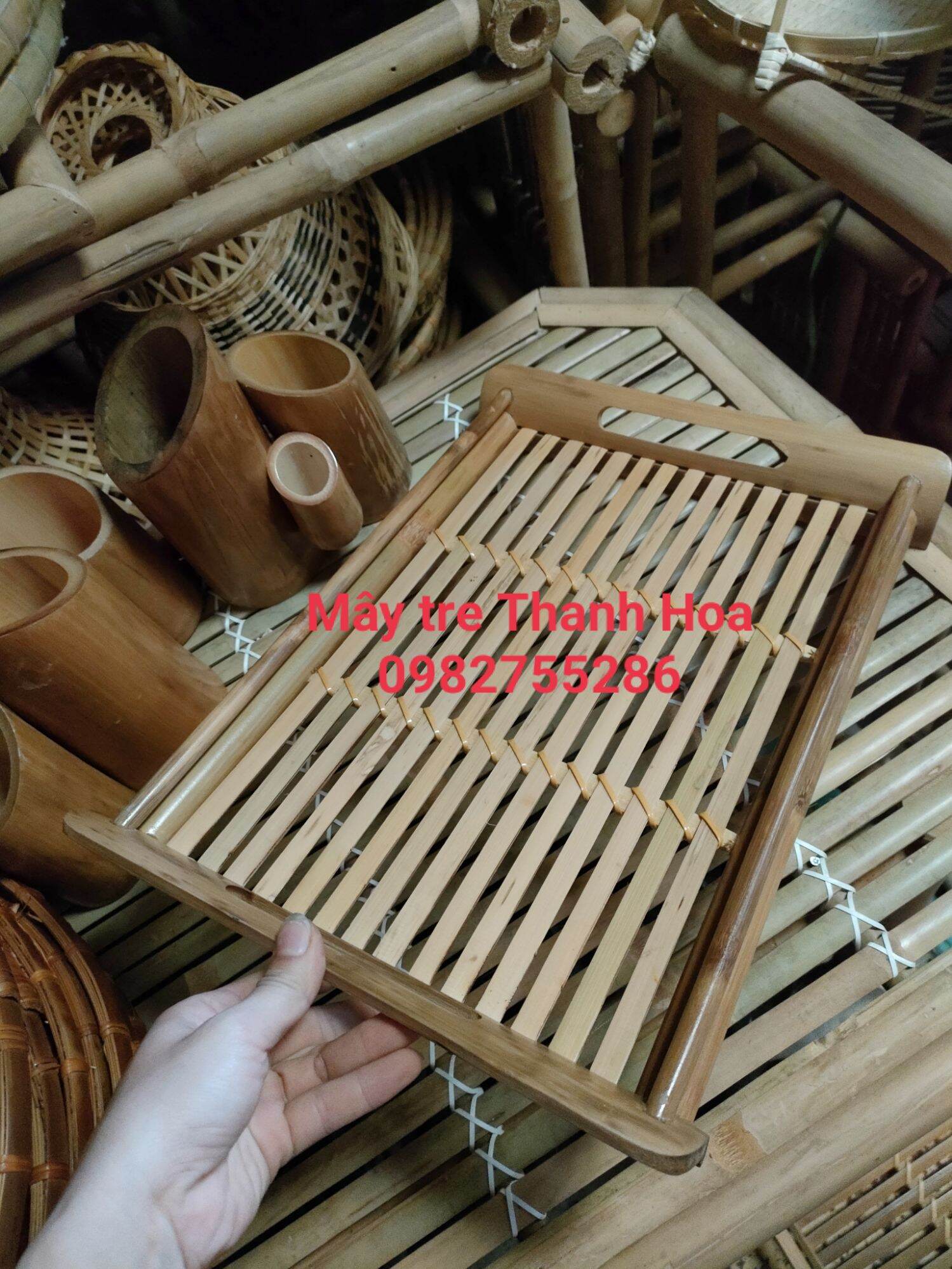 khay trà, khay tre [loại lớn 30 *40]