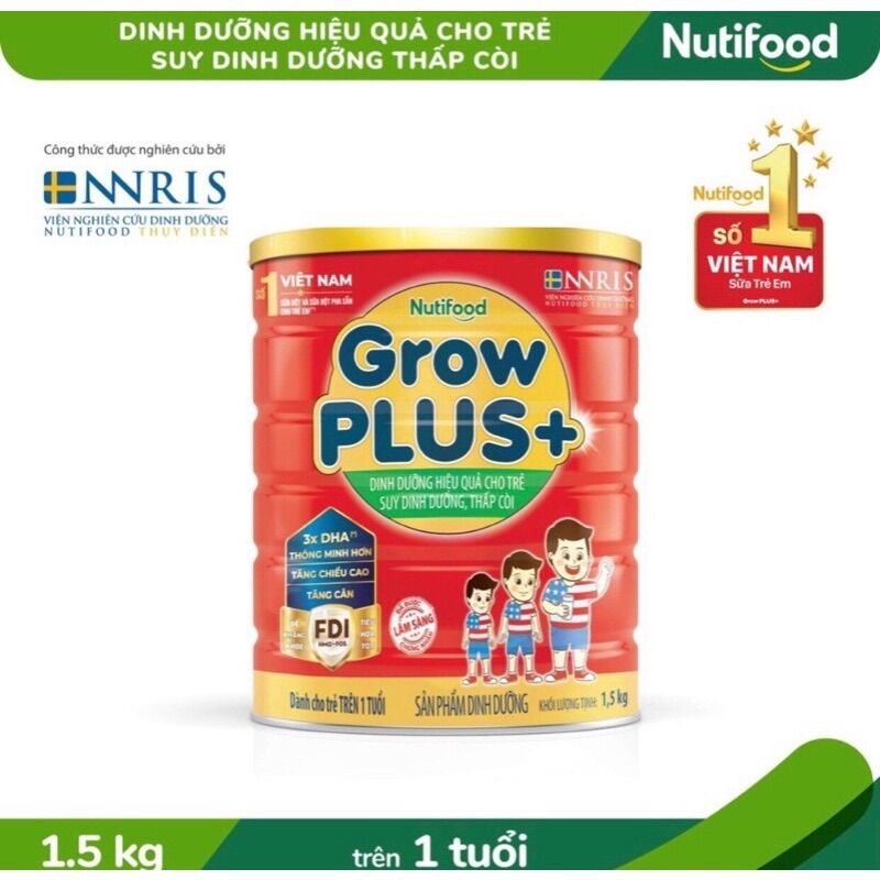 Sữa Grow Plus đỏ Nutifood trên 1 tuổi 1,5kg