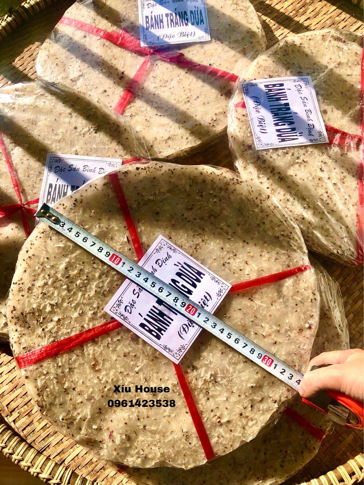 Bánh Tráng Dừa Tam Quan Bình Định (10Cái/Xấp/1.1Kg, Size 34cm)
