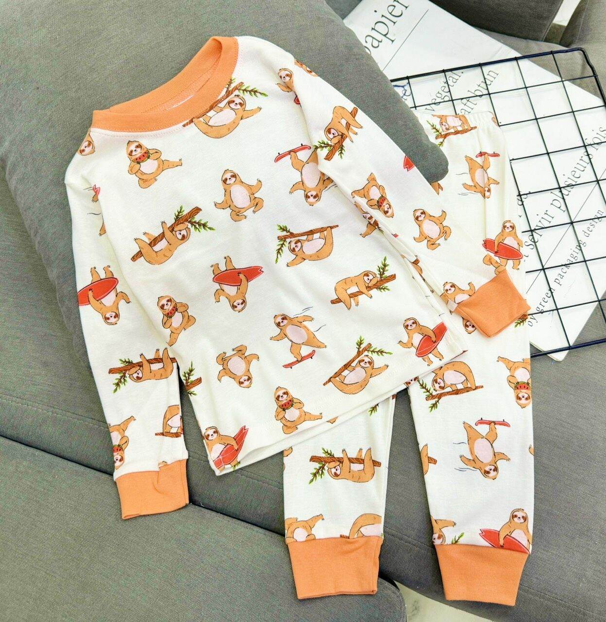 Đồ bộ bé trai, bộ ngủ dài tay cho bé trai size 5-18kg chất cotton mềm mịn mát co giãn tốt - 5