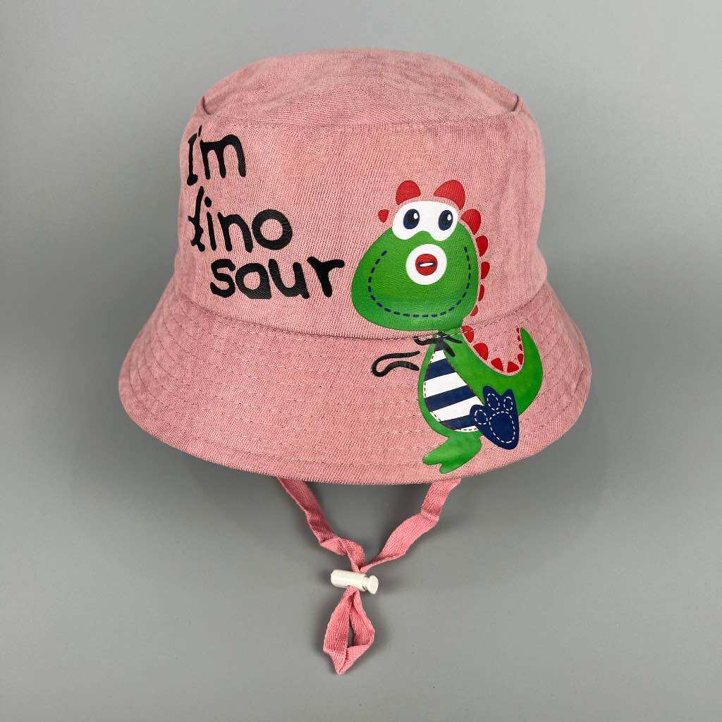 Mũ vành bucket hình khủng long cho bé trai bé gái