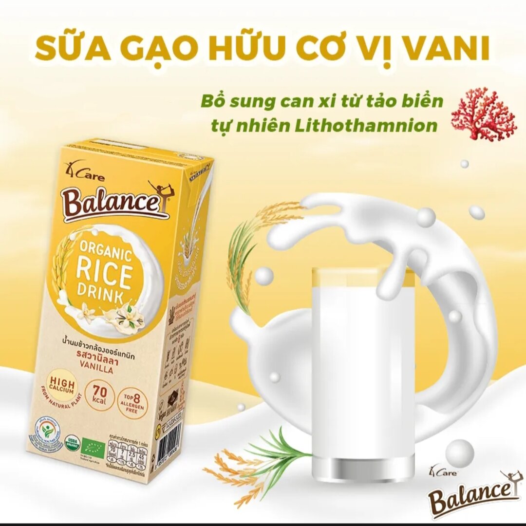 Sữa gạo hữu cơ vani 4CARE BALANCE ORGANIC 180ml