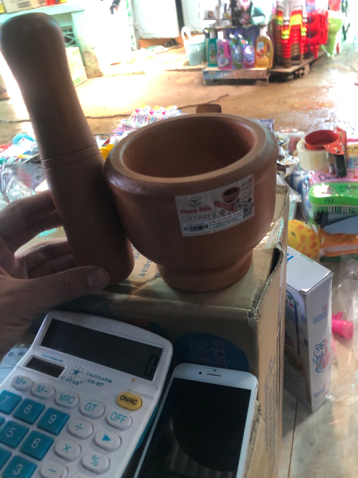 Bộ cối chày gỗ cao cấp