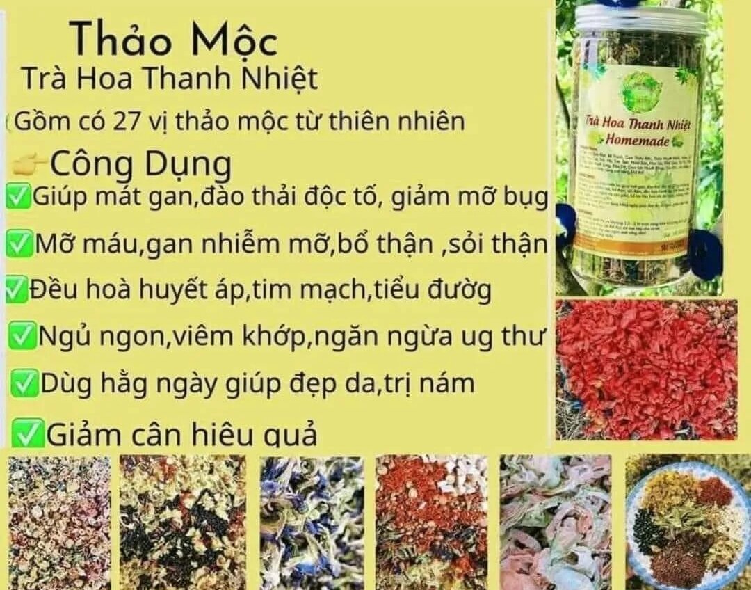 Trà thảo mộc thanh nhiệt 27 vị