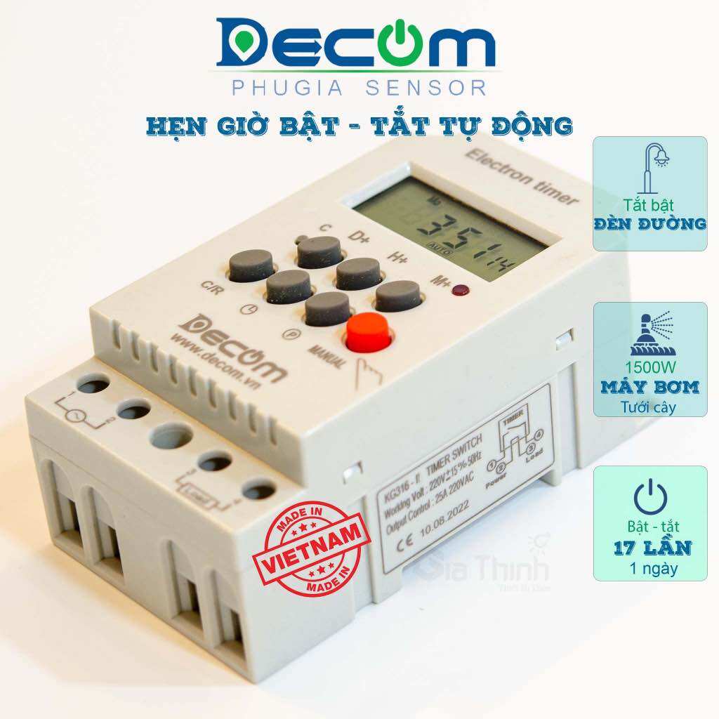 Timer hẹn giờ điện tử tắt bật tự động chính hãng DECOM