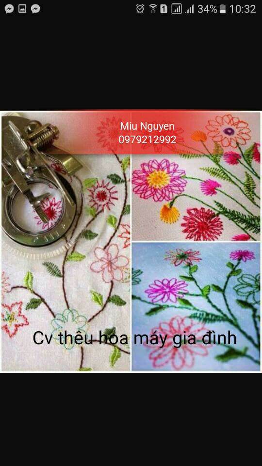 Chân vịt thêu hoa máy gia đình