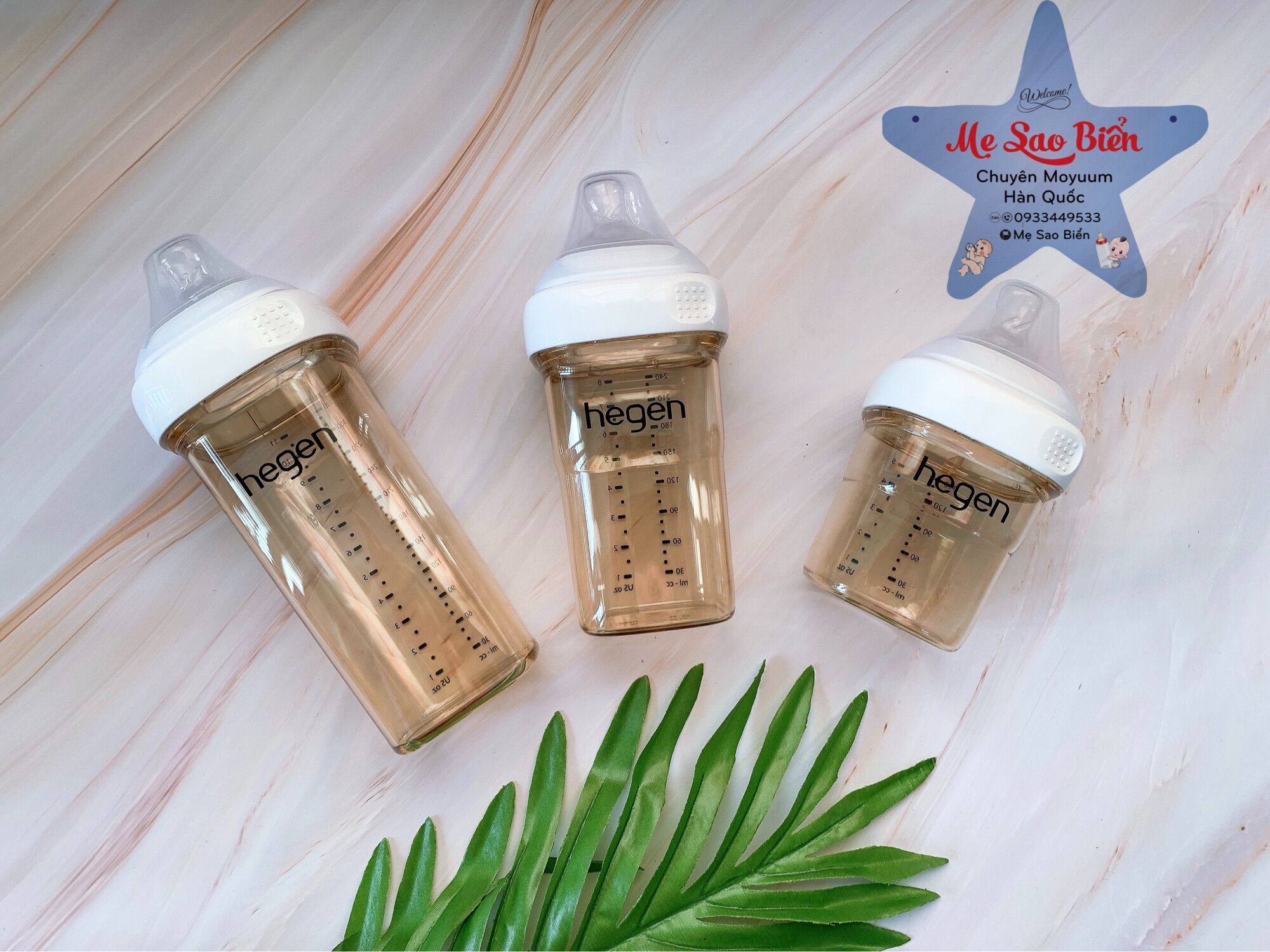 Set 2 bình sữa Hegen 150ml 240ml 330ml cổ trắng xanh hồng tím chính hãng