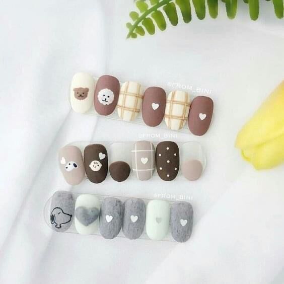 Nailbox thiết kế theo yêu cầu-mẫu nail ngắn vẽ siêu dễ thương
