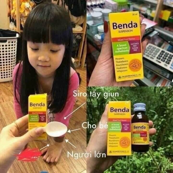 Siro tẩy giun benda 30ml thái lan
