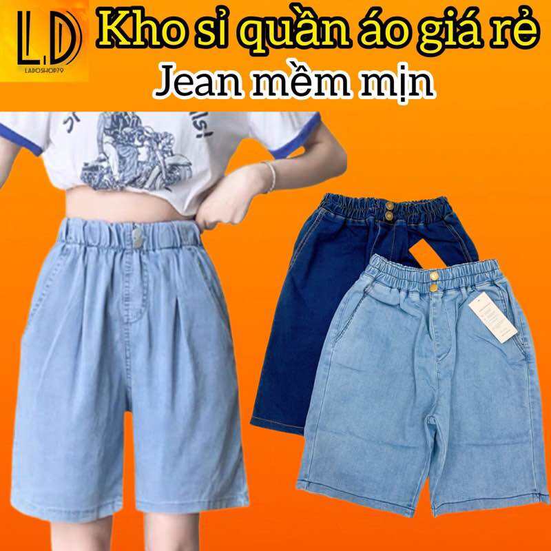 Quần short Jean Nữ, Lưng Cao Ống Rộng BigSize 50kg-70kg Quần Sooc Ngố Lửng Nữ Chất Bò Giấy Mềm Mịn U