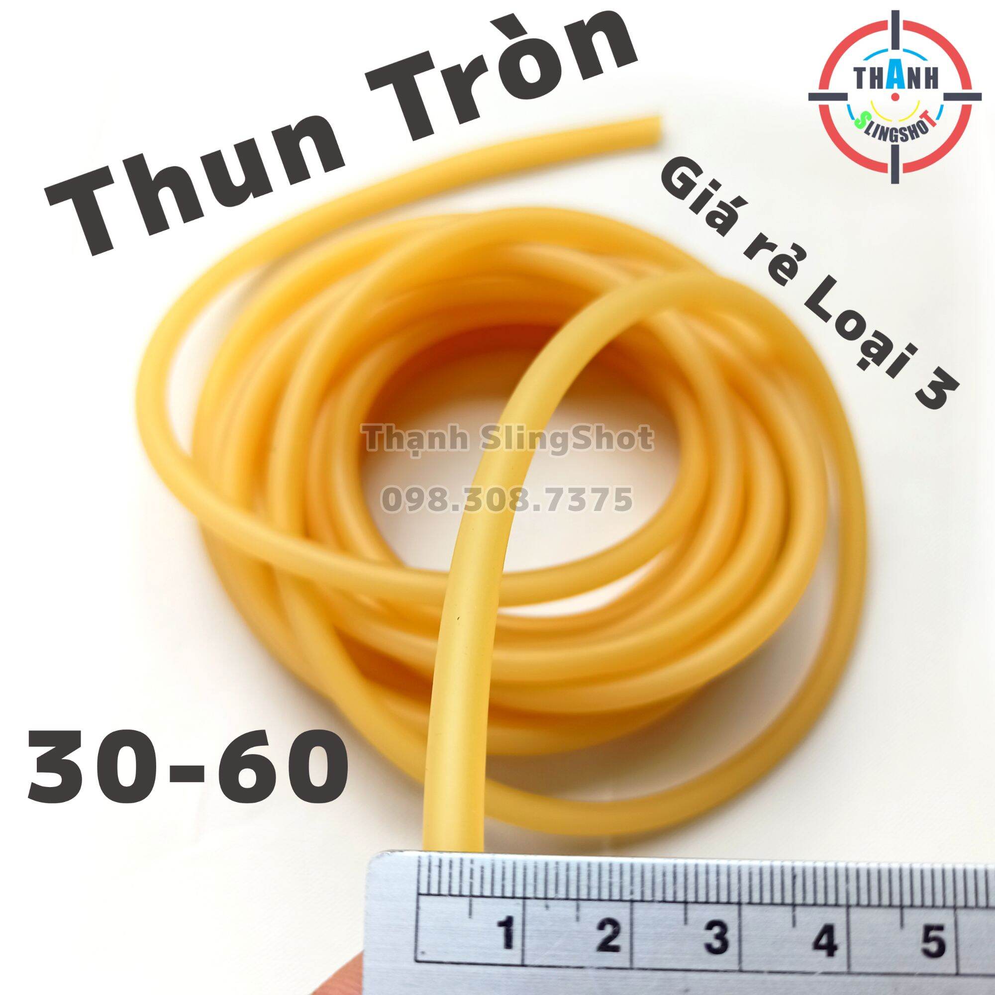 1m Dây thun tròn 3060 thể thao [ Thun tròn cao su cỡ 3060 ]