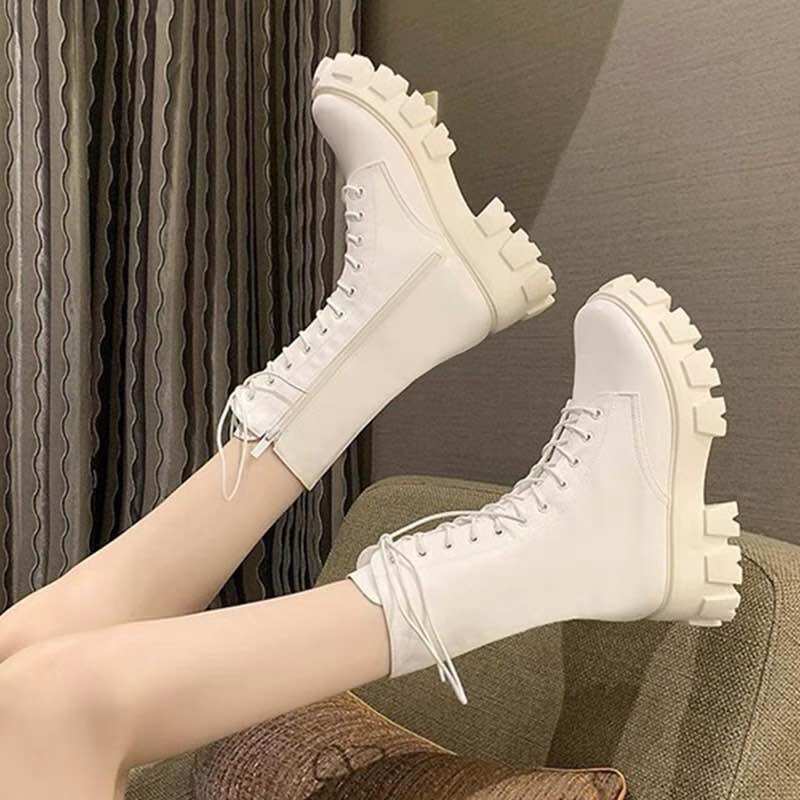 Bốt cổ cao buộc dây phong cách Hàn Quốc