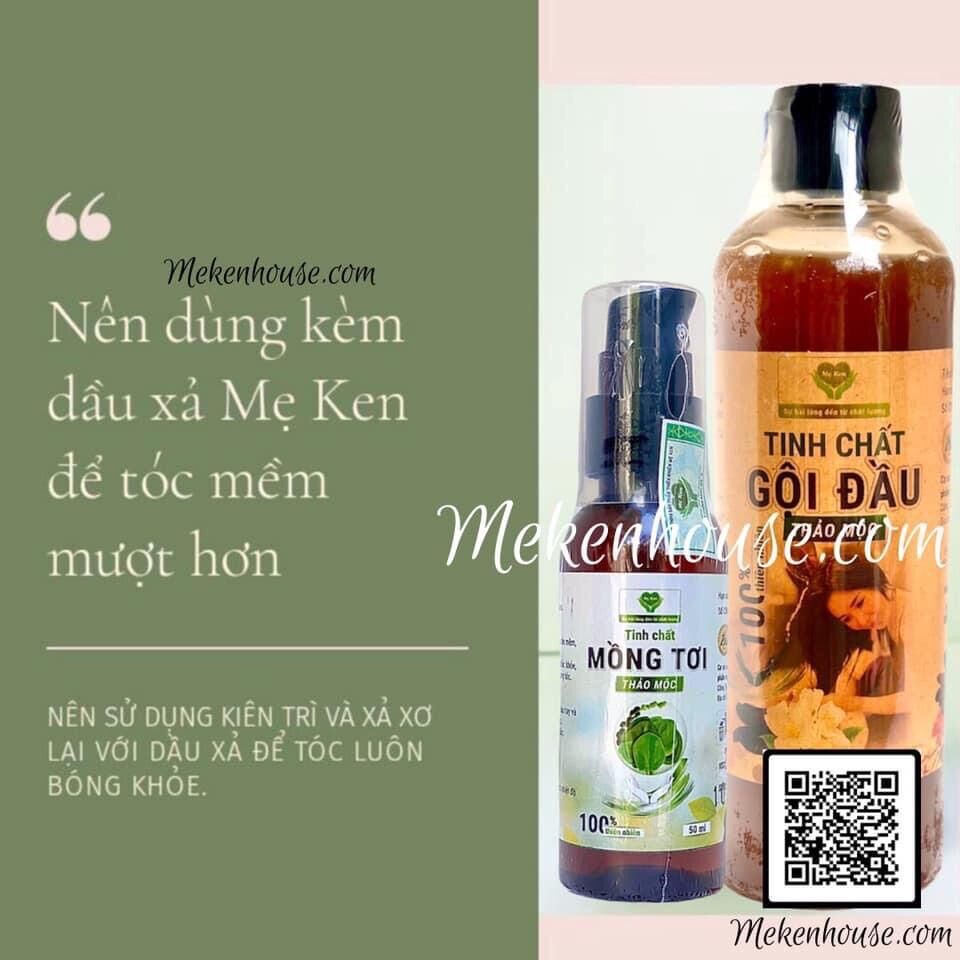Combo gội xả Mẹ Ken: gồm dầu gội thảo mộc Mẹ Ken 250ml và tinh chất mồng tơi Mẹ Ken 50ml