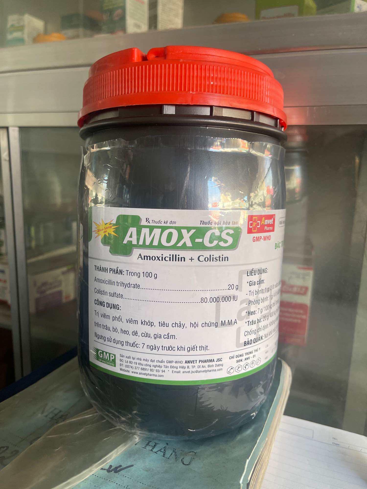 AMOX-CS 20 100g chuyên E.coli, thương hàn trên gia súc, gia cầm