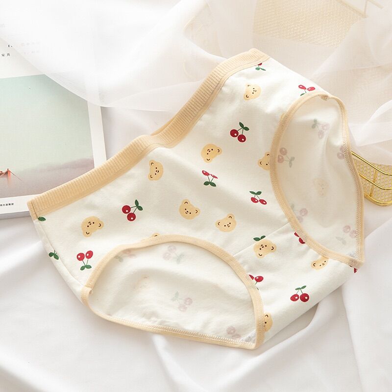 Quần lót nữ cotton hoạ tiết gấu dễ thương - Quần chip cotton nữ cao cấp kháng khuẩn xinh xắn